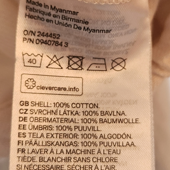 EUC DIVIDED Cream Jacket with Snap closure and Tie Bottom.  Size L - Picture 4 of 5